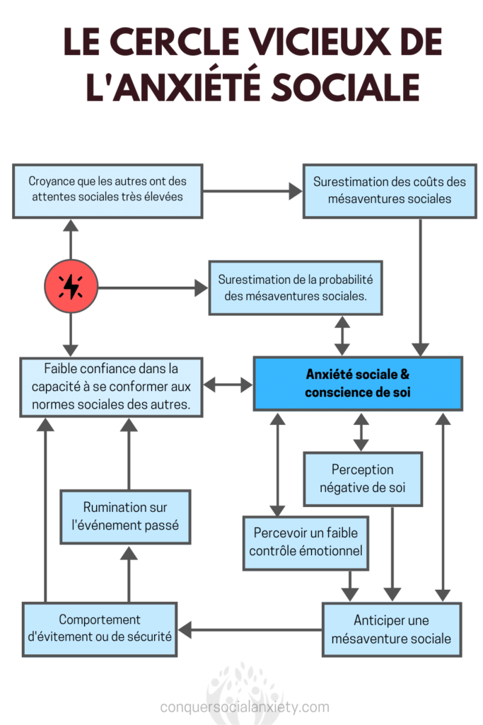 L'anxiété sociale est déclenchée et entretenue par de nombreux facteurs cognitifs.